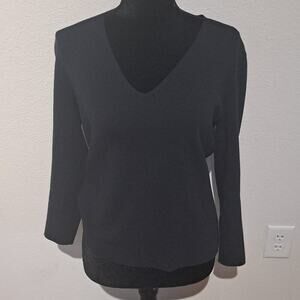 LAFAYETTE 148 New York large dark navy stretch top, $178.00